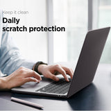 Husa laptop Spigen Airskin (ACS11531), MacBook Air 13 (2022 / 2024 / 2025 / 2026), negru frost