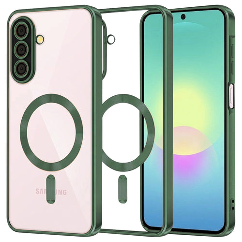 Husa pentru Samsung Galaxy A27 5G, Techsuit Lux Crystal MagSafe, verde inchis