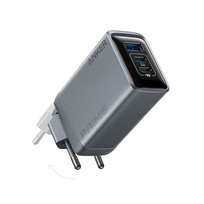 Anker Incarcator Retea Prime (A2688341), GaN Incarcare Rapida, 2x Type-C, USB, 100W, EU, Gri