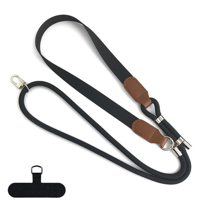 Snur telefon Techsuit UrbanLoop TLN3B, Neck/Crossbody, reglabil 100-140 cm, Nylon + PU, Negru