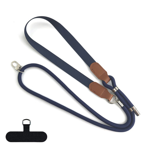 Snur telefon Techsuit UrbanLoop TLN6B, Nylon + PU, reglabil 100-140 cm, Albastru