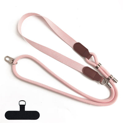 Snur telefon Techsuit UrbanLoop TLN7P, reglabil 100-140 cm, Nylon + PU, Roz