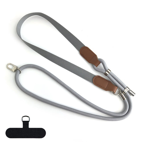 Snur telefon Techsuit UrbanLoop TLN12G, reglabil 100-140 cm, Nylon + PU, Gri