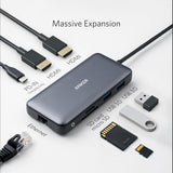 Anker Docking Station (A83830A2), HDMI, 2x USB, 2x USB-C, Ethernet, SD & Microsd, 4K@60Hz, 10Gbps, PD85W, Gri