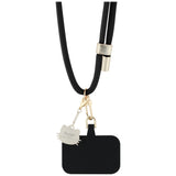 Snur telefon Hello Kitty Crossbody Cord cu Kitty Head Charm, Universal, Nylon, 150 cm, Negru