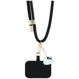Snur telefon Hello Kitty Crossbody Cord cu Kitty Head Charm, Universal, Nylon, 150 cm, Negru