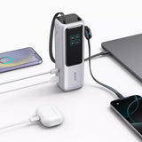 Baterie Externa Anker Prime (A1695H41), cu Integrat 2x Type-C Cable, USB-C, USB, Afisaj Digital, 25000mAh