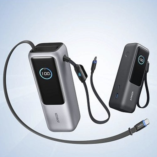 Baterie Externa Anker Prime (A1695H41), cu Integrat 2x Type-C Cable, USB-C, USB, Afisaj Digital, 25000mAh