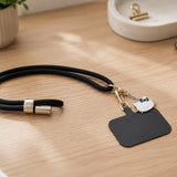 Snur telefon Hello Kitty Crossbody Cord cu Kitty Head Charm, Universal, Nylon, 150 cm, Negru