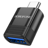 Adaptor OTG Borofone BV18, Type-C (M) la USB 3.0 (F), Incarcare si Transfer Date, Plug&Play, 4A, Negru
