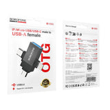 Adaptor USB 2.0 la Lightning / Type-C / Micro-USB Borofone BV26D, 3 in 1, Incarcare si Transfer Date, 1.5A, Negru