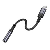 Adaptor audio Borofone BV24, USB-C (M) la Jack 3.5mm (F), DAC Chip, Plug&Play, 15cm, Gri