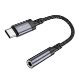 Adaptor audio Borofone BV24, USB-C (M) la Jack 3.5mm (F), DAC Chip, Plug&Play, 15cm, Gri