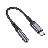 Adaptor audio Borofone BV24, USB-C (M) la Jack 3.5mm (F), DAC Chip, Plug&Play, 15cm, Gri