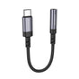 Adaptor audio Borofone BV24, USB-C (M) la Jack 3.5mm (F), DAC Chip, Plug&Play, 15cm, Gri