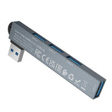 Hub USB 4 in 1 Borofone FH1, 3x USB 2.0, 1x USB 3.0, Aliaj de aluminiu, Plug & Play, pana la 5Gbps, Gri