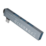 Adaptor Hub USB-C la 3x USB 2.0, 1x USB 3.0 Borofone FH1A, Aliaj de aluminiu, Plug&Play, 5Gbps, Gri