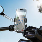 Suport telefon pentru bicicletă / motocicletă / cărucior, Borofone Camino BH141, rotație 360°, telefoane 6-7 inch, Negru