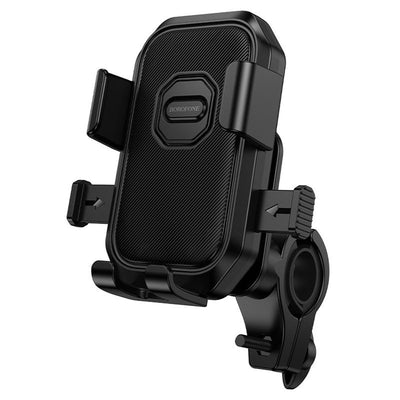 Suport telefon pentru bicicletă / motocicletă / cărucior, Borofone Camino BH141, rotație 360°, telefoane 6-7 inch, Negru