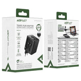 Adaptor de călătorie universal Acefast Z11, Fast Charging, 10A, 2500W, AC100-250V, Negru