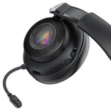 Căști wireless gaming Acefast H15, Bluetooth 6.0 + 2.4G + AUX, latență 0.02s, RGB, microfon, Negre