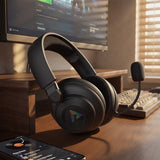 Căști wireless gaming Acefast H15, Bluetooth 6.0 + 2.4G + AUX, latență 0.02s, RGB, microfon, Negre