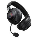 Căști wireless gaming Acefast H15, Bluetooth 6.0 + 2.4G + AUX, latență 0.02s, RGB, microfon, Negre