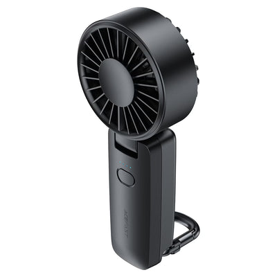 Ventilator portabil Acefast YF2, 1800mAh, 4 viteze, 6400rpm, LED, USB-C, carabina inclusa, Negru