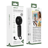 Ventilator portabil Acefast YF2, 1800mAh, 4 viteze, 6400rpm, LED, USB-C, carabina inclusa, Negru