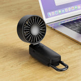Ventilator portabil Acefast YF2, 1800mAh, 4 viteze, 6400rpm, LED, USB-C, carabina inclusa, Negru