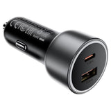 Încărcător auto Acefast B21, USB, Type-C, 75W, PD3.0, LED, Smart Power Distribution, Gri metalizat
