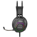 Căști Over-Ear Gaming Borofone Thunder BO105, Microfon, USB + Jack 3.5mm, Iluminare LED, 50mm, Negre
