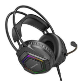 Căști Over-Ear Gaming Borofone Thunder BO105, Microfon, USB + Jack 3.5mm, Iluminare LED, 50mm, Negre