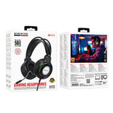 Căști Over-Ear Gaming Borofone Wave BO112, Difuzoare 50mm, Microfon, USB + 3.5mm, Iluminare LED, Negre