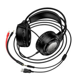 Căști Over-Ear Gaming Borofone Wave BO112, Difuzoare 50mm, Microfon, USB + 3.5mm, Iluminare LED, Negre