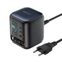 Stație de încărcare desktop Acefast Z10, 3x USB-C, USB, GaN PD 100W, Cablu USB-C retractabil, Display TFT Color, Neagră