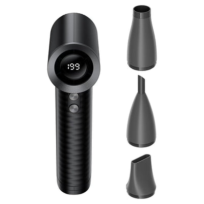 Ventilator portabil Acefast YF4, 199 niveluri, 3 duze, 77000 rpm, 4000 mAh, afișaj LED, Type-C, Negru
