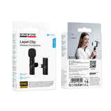 Microfon lavalier wireless Borofone Winner BFK16, USB-C, Omnidirectional, Noise Cancellation, Plug&Play, Negru