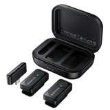 Microfon lavalier wireless Borofone Lemai BFK17, USB-C, cu carcasa de incarcare, anulare zgomot, omnidirectional, set 2 bucati, Negru