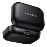 Microfon lavalier wireless Borofone Lemai BFK17, USB-C, cu carcasa de incarcare, anulare zgomot, omnidirectional, set 2 bucati, Negru