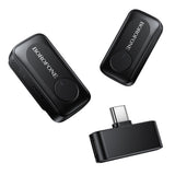 Microfon lavalier wireless Borofone Lemai BFK17, USB-C, cu carcasa de incarcare, anulare zgomot, omnidirectional, set 2 bucati, Negru