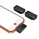 Microfon lavalier wireless Borofone Lemai BFK17, USB-C, cu carcasa de incarcare, anulare zgomot, omnidirectional, set 2 bucati, Negru