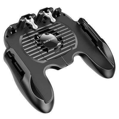 Gamepad pentru smartphone 4.5-6.7 , Borofone Warrior BG3, cu ventilator de răcire și triggere duale, Negru