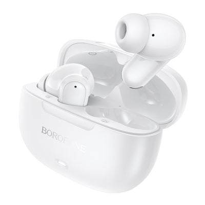 Căști wireless Borofone Mellow BW96, Bluetooth 5.0, ANC + ENC, 4H, Albe