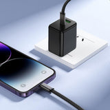 Cablu USB-C la Lightning Borofone Peace BX124, 30W, Nylon Braided, 1m, Negru