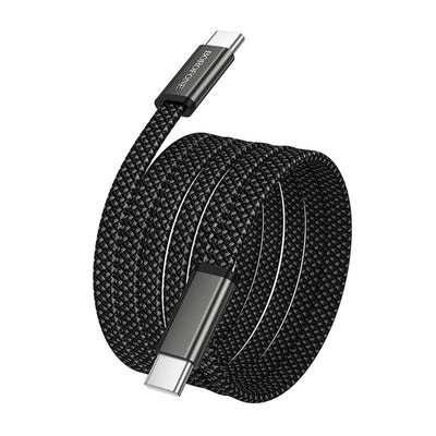 Cablu USB-C la USB-C Borofone Peace BX124, 60W, Nylon Braided, 1m, Negru