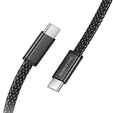 Cablu USB-C la USB-C Borofone Peace BX124, 60W, Nylon Braided, 1m, Negru