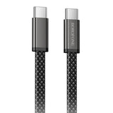 Cablu USB-C la USB-C Borofone Peace BX124, 60W, Nylon Braided, 1m, Negru