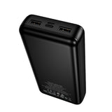 Baterie externă Borofone Clever BJ88A, 20000mAh, 2x USB-A, USB-C, Micro-USB, indicator LED, Neagră