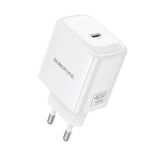 Încărcător priza Borofone Fuente BN33, USB-C, PD 40W, GaN, Alb